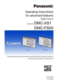 Panasonic Lumix FS50 manual. Camera Instructions.